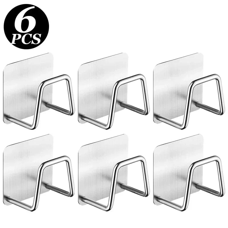 Porte-Éponges en Acier Inoxydable pour Évier de Cuisine, Lot de 1 à 6, Support Auto-Adhésif, Égouttoir, Rangement Mural