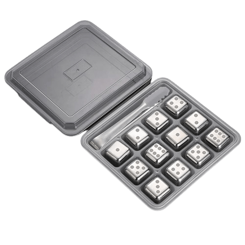 12 Glaçons Réutilisables Inox en forme de Dés à jouer glacon reutilisable