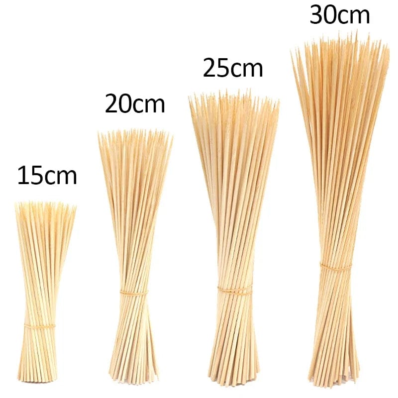 Lot de 90 Pics en Bambou pour Barbecue, Fruits et Snacks - 15/20/25/30cm barbecue