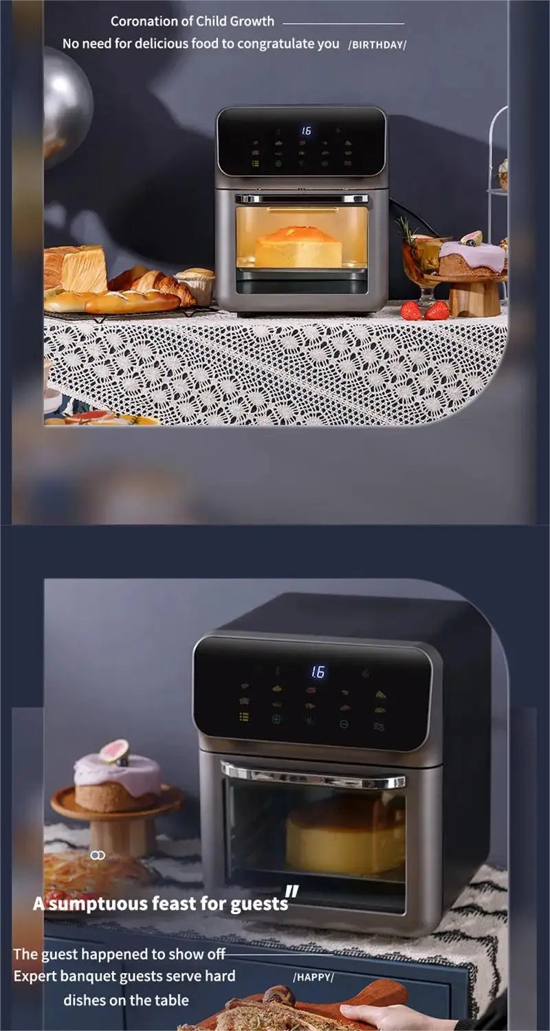 Friteuse Sans Huile 10L 1350W Écran Tactile avec Hublot Visible airfryers