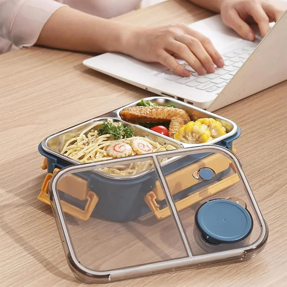 Lunchbox en Inox à 2/3 Compartiments Étanches 850ml Lunchbox