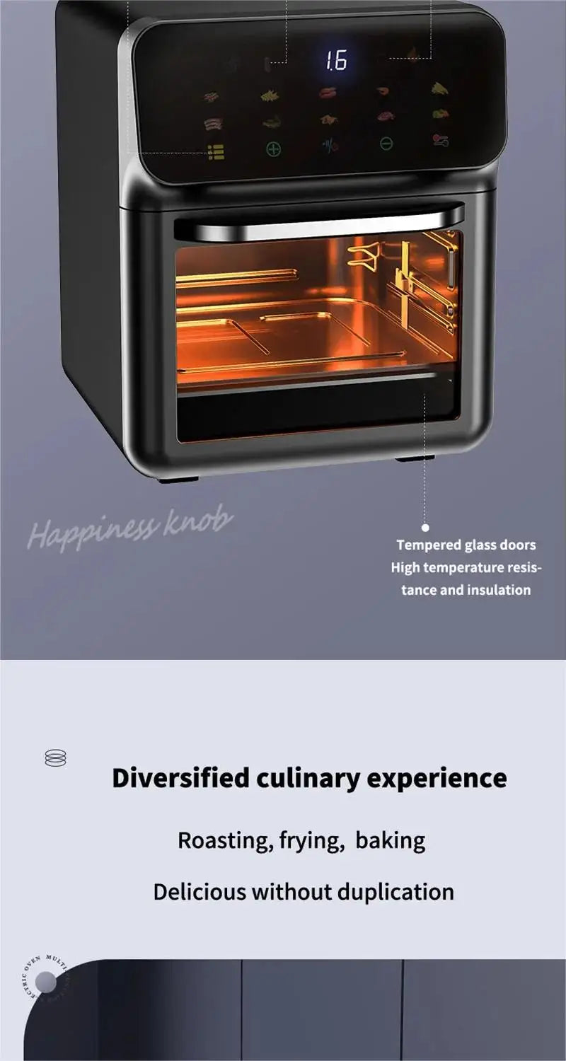 Friteuse Sans Huile 10L 1350W Écran Tactile avec Hublot Visible airfryers