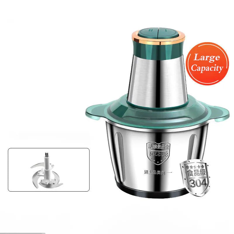 Hachoir Électrique Multifonction 3L Inox 304 — 300 W, 2 Vitesses, 4 Lames hachoir electrique