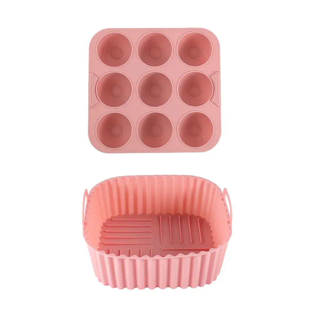 Moule Silicone Réutilisable Carré 2 Pièces pour Air Fryer Air Fryer
