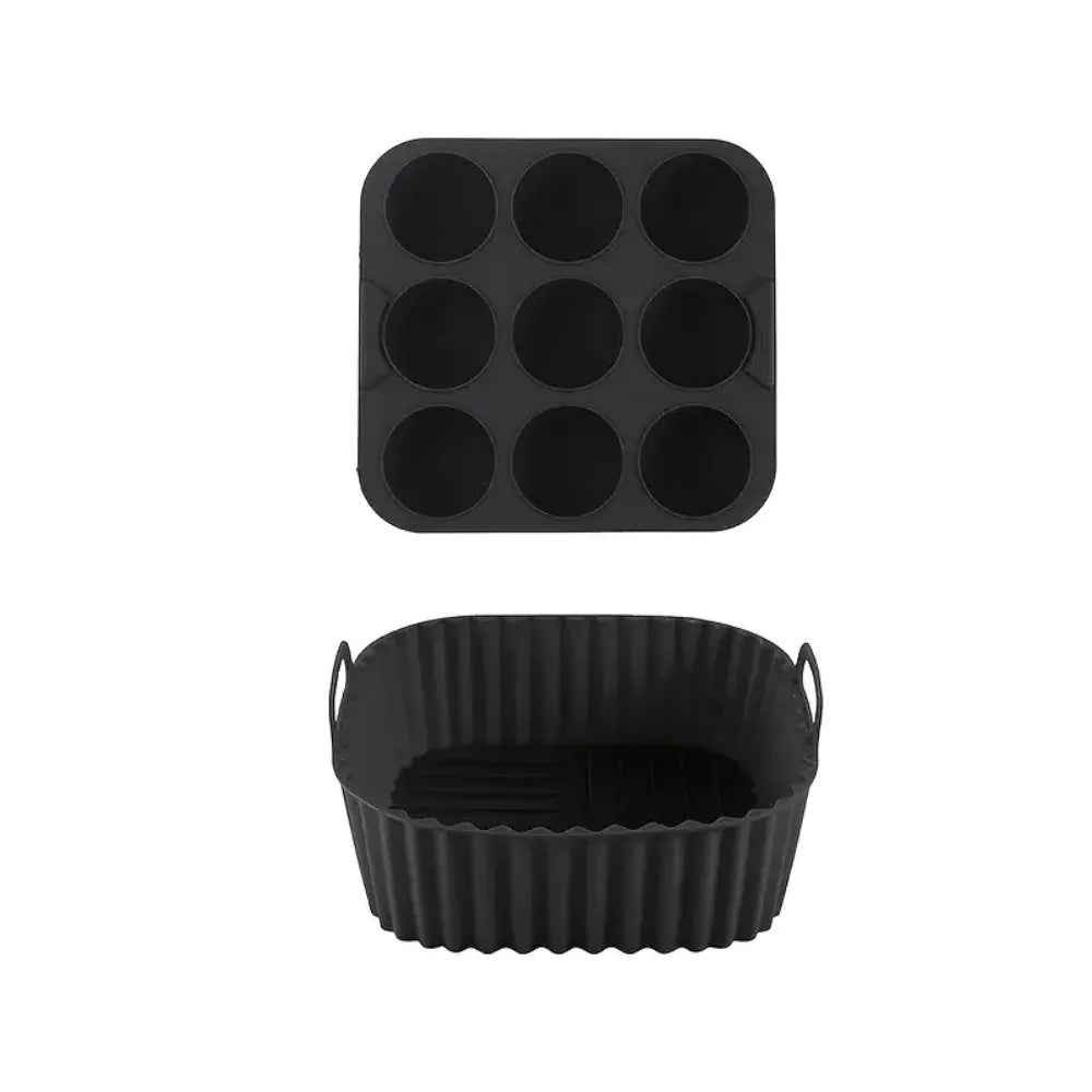 Moule Silicone Réutilisable Carré 2 Pièces pour Air Fryer Air Fryer