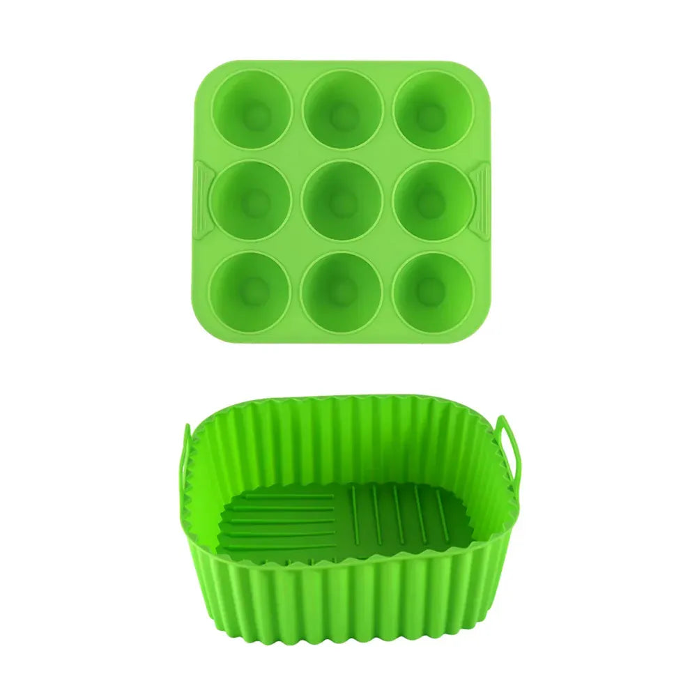 Moule Silicone Réutilisable Carré 2 Pièces pour Air Fryer Air Fryer