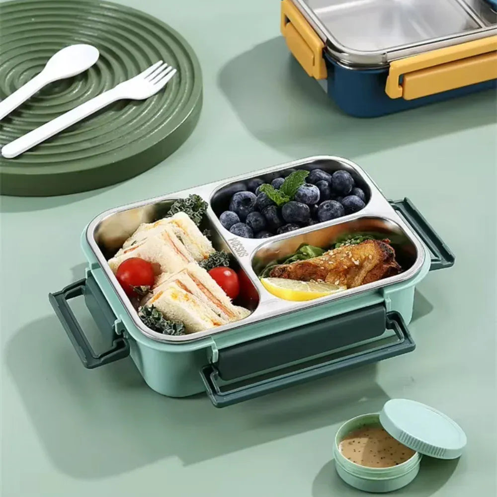 Lunchbox en Inox à 2/3 Compartiments Étanches 850ml Lunchbox