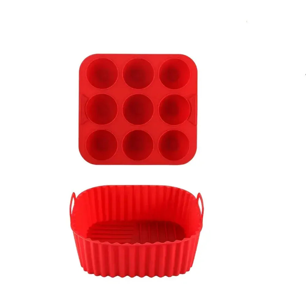 Moule Silicone Réutilisable Carré 2 Pièces pour Air Fryer Air Fryer