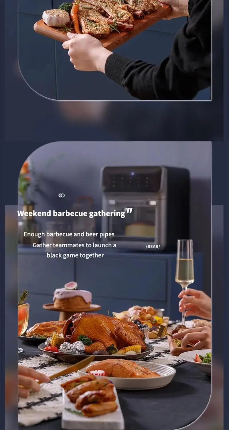 Friteuse Sans Huile 10L 1350W Écran Tactile avec Hublot Visible airfryers