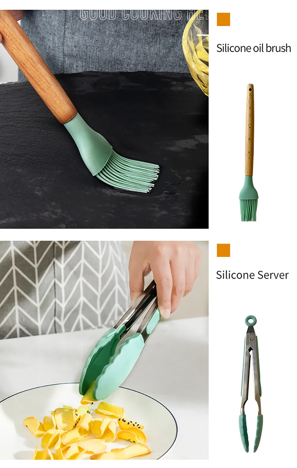 Set Ustensiles Silicone 10 pièces | Résistants à la chaleur et Antiadhésifs spatule en silicone