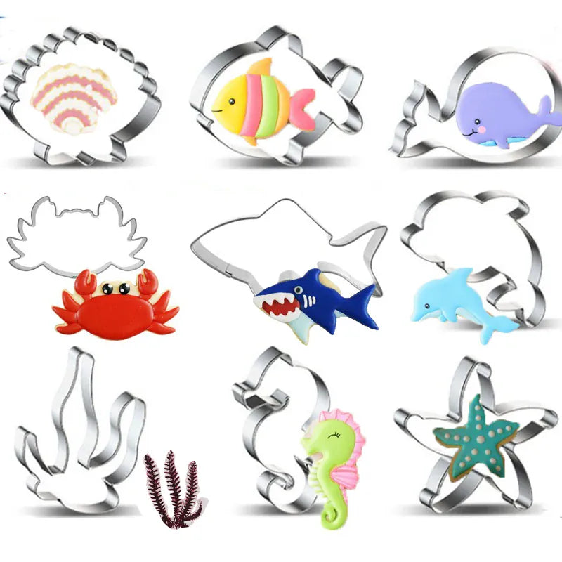 Emporte-pièces en Métal Mer - Set de 10 Outils de Pâtisserie emportepieces