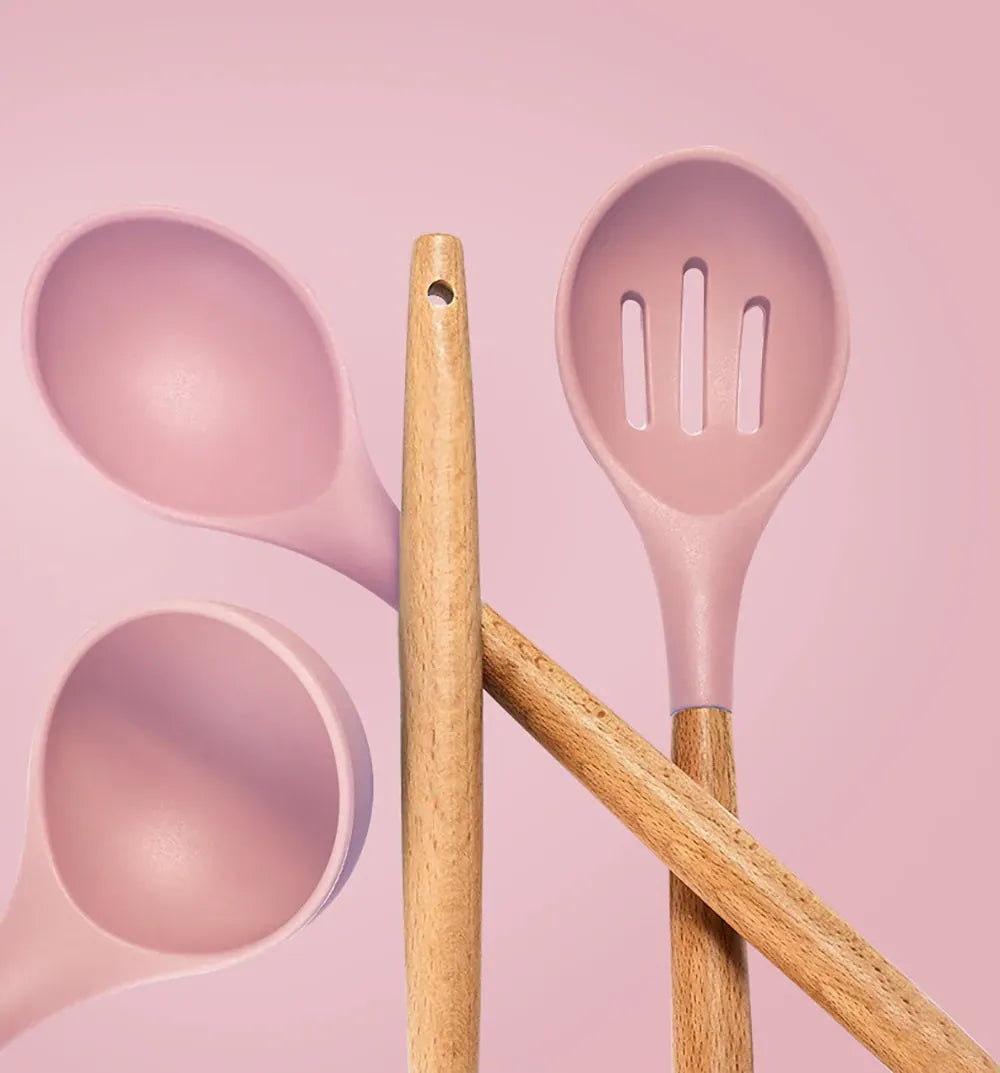 Set Ustensiles Silicone 10 pièces | Résistants à la chaleur et Antiadhésifs spatule en silicone
