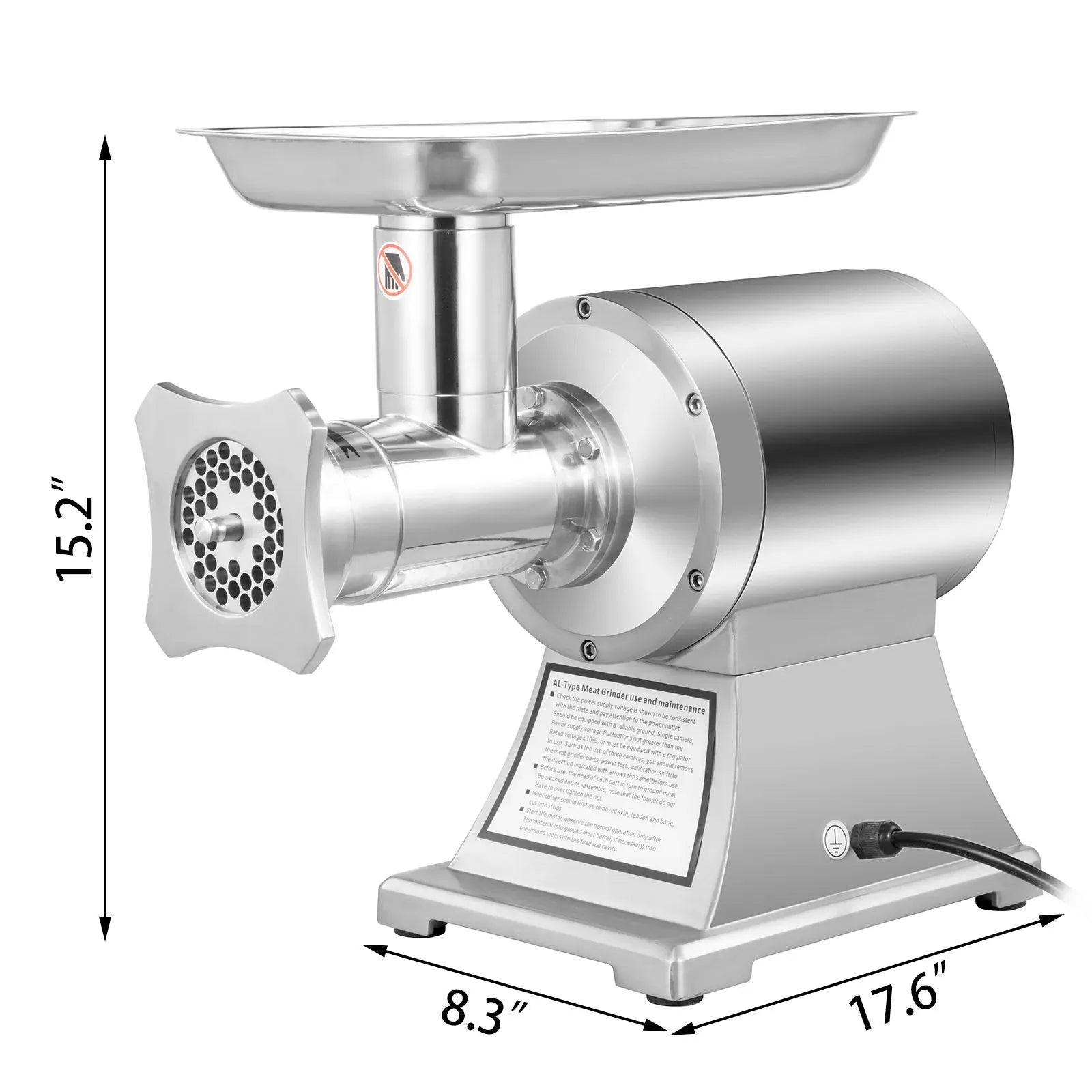 Hachoir à Viande Électrique Professionnel 1 100 W — 250 kg/h — Acier Inoxydable Hachoirs à Viande
