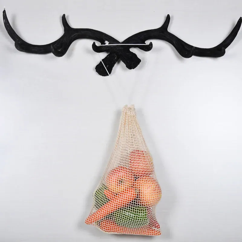 Sacs Filet en Coton Réutilisables - Lot de 5 Pièces Écologiques
