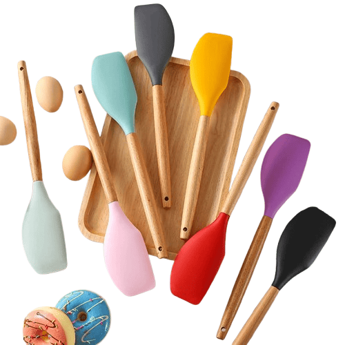 Spatule Silicone Multi-Couleurs Résistante à la Chaleur 8 pièces spatule en silicone