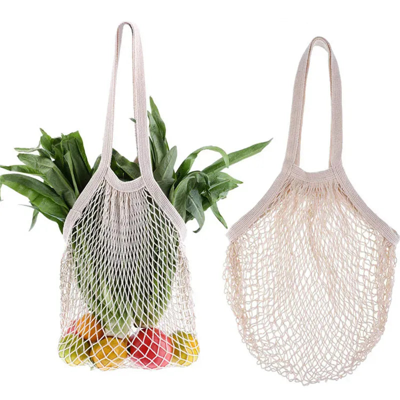 Sacs Filet en Coton Réutilisables - Lot de 5 Pièces Écologiques