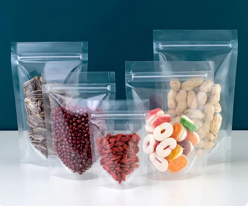 Sachets Zip Alimentaires Transparent - Lot de 50 pièces 20x30cm