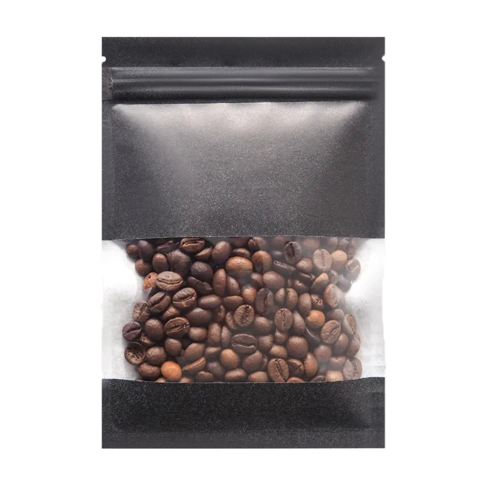 Sachets Kraft Zip avec Fenêtre - Lot de 100 Pièces Auto-Scellants