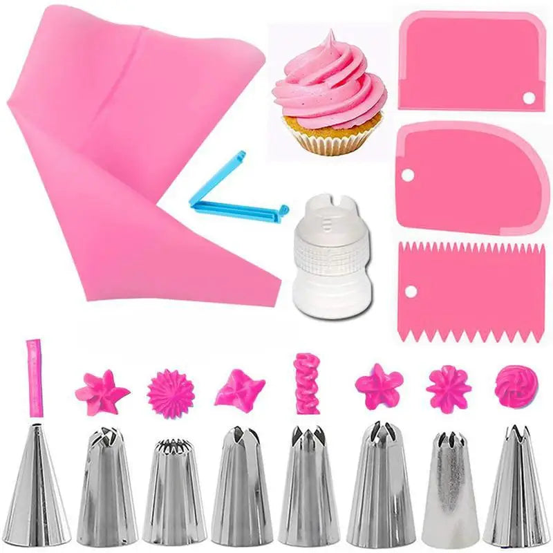 Kit de décoration de gâteaux 33 pièces en acier inoxydable et accessoires douillepoche