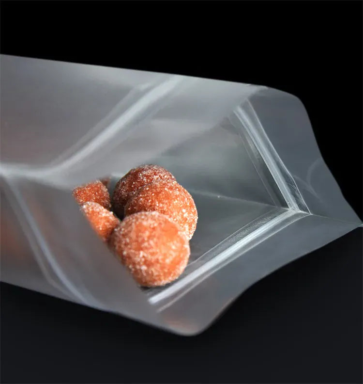 Sachets Zip Alimentaires Matériau Mat Transparent - Lot de 50 pièces 10x15cm