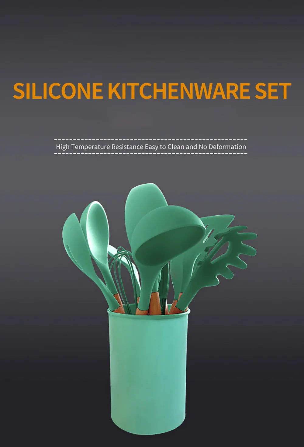 Set Ustensiles Silicone 10 pièces | Résistants à la chaleur et Antiadhésifs spatule en silicone