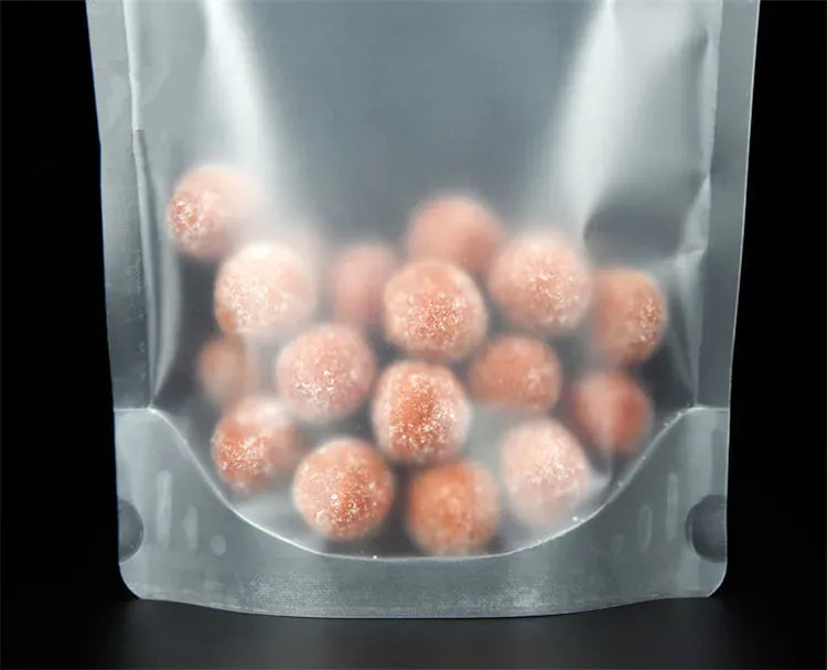 Sachets Zip Alimentaires Matériau Mat Transparent - Lot de 50 pièces 10x15cm
