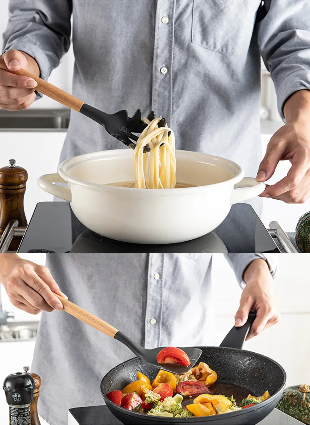 Set Ustensiles Silicone 10 pièces | Résistants à la chaleur et Antiadhésifs spatule en silicone