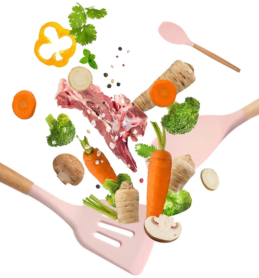 Set Ustensiles Silicone 10 pièces | Résistants à la chaleur et Antiadhésifs spatule en silicone