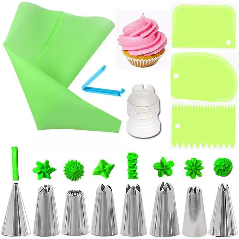 Kit de Décoration de Gâteaux 14 pièces - Douilles et Poches en Silicone douillepoche