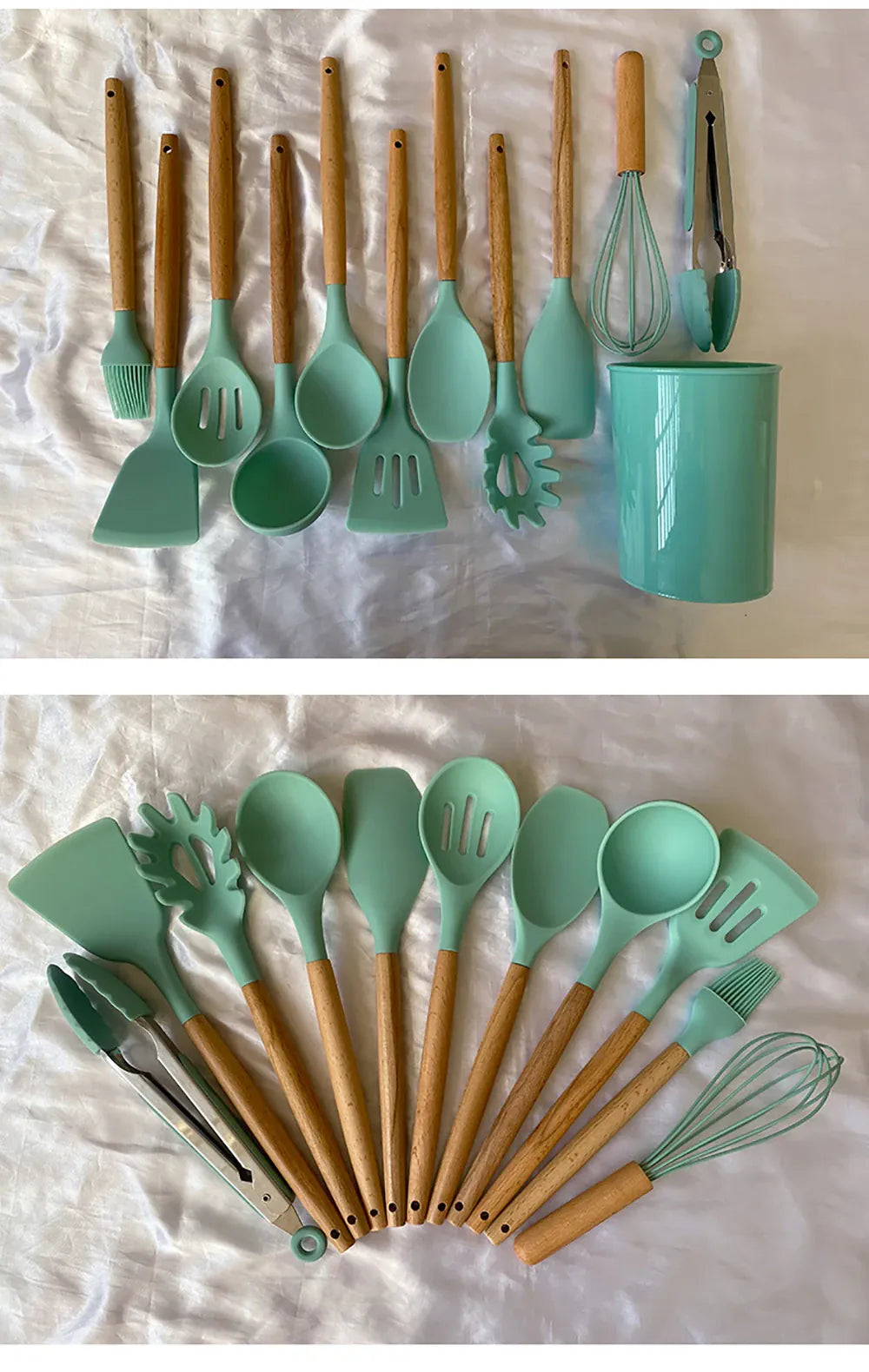 Set Ustensiles Silicone 10 pièces | Résistants à la chaleur et Antiadhésifs spatule en silicone