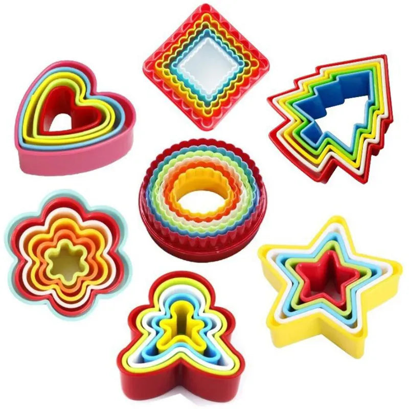Emporte-pièces pour Pâtisserie en Plastique - 5 Pièces Colorées emportepieces