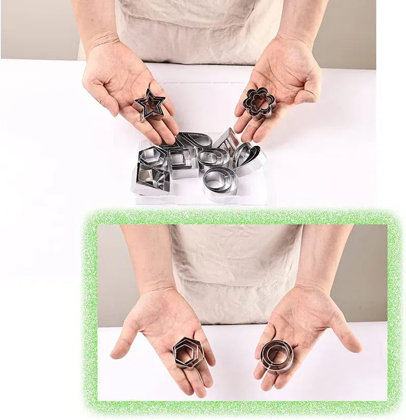 Emporte-pièces en métal géométriques - Set de 10 pour biscuits emportepieces