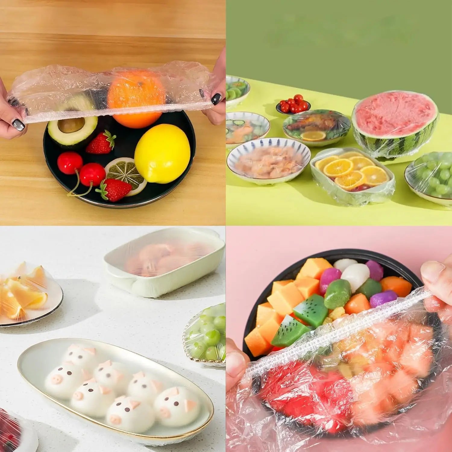 Film Alimentaire Élastique Jetable - Lot de 600 Pièces 14-35 cm