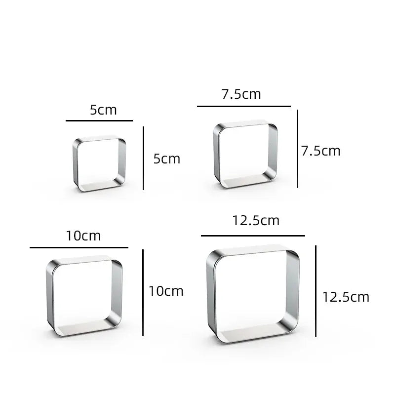 Emporte-pièces en métal rectangulaires - 12 pièces pour pâtisserie emportepieces