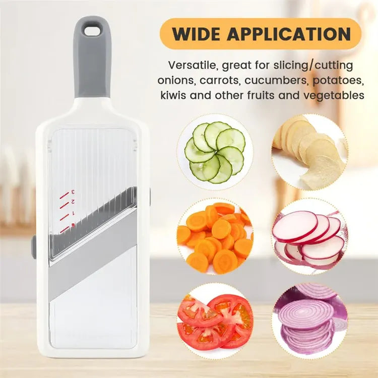 Mandoline avec Lame en Acier Inoxydable Ajustable pour Légumes et Fromage Mandoline