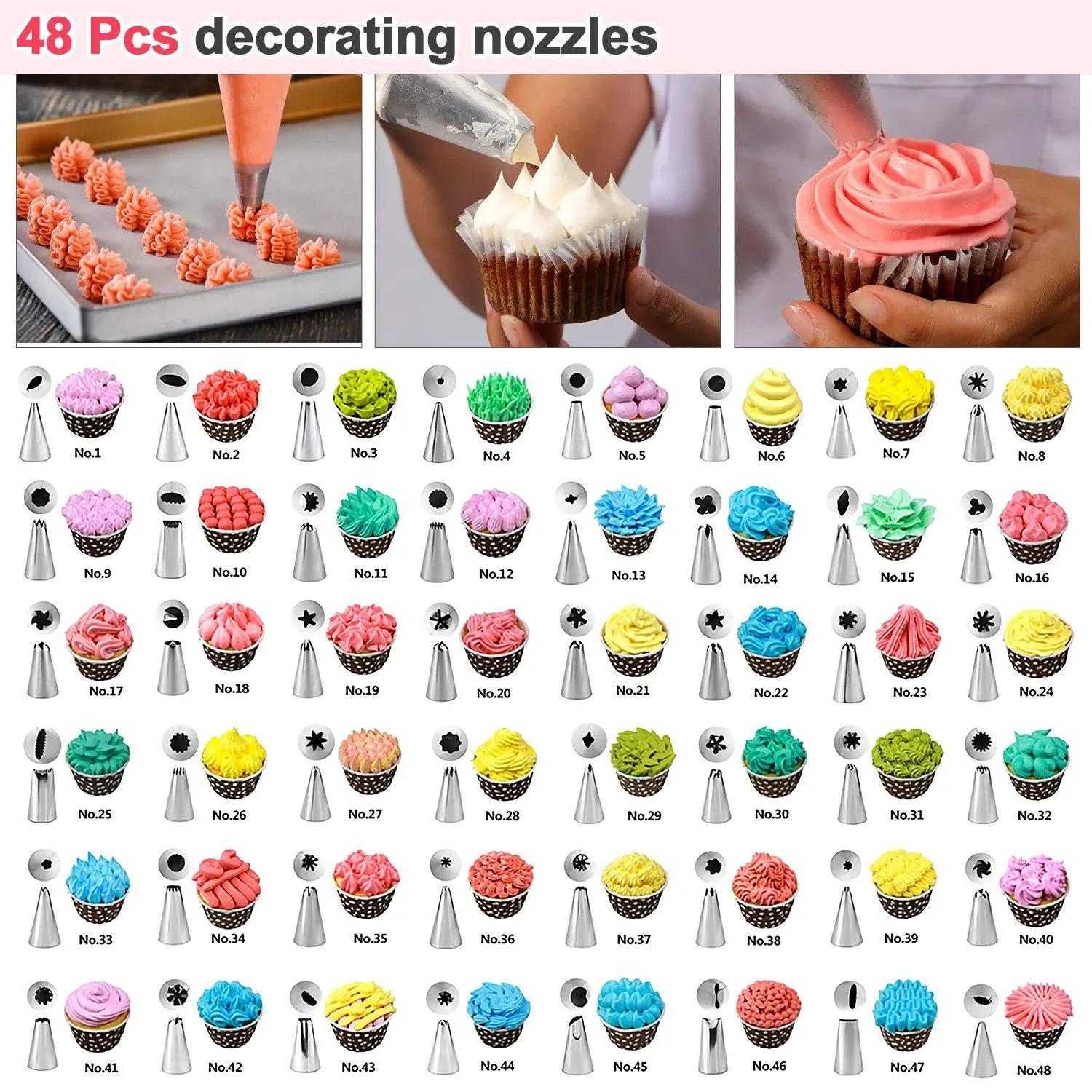 Kit de Décoration de Gâteaux 76 Pièces avec Douilles et Accessoires en Acier Inoxydable douillepoche