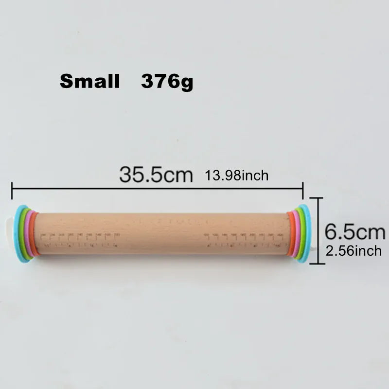 Rouleau à pâtisserie réglable en bois avec anneaux interchangeables rouleaupatisserie