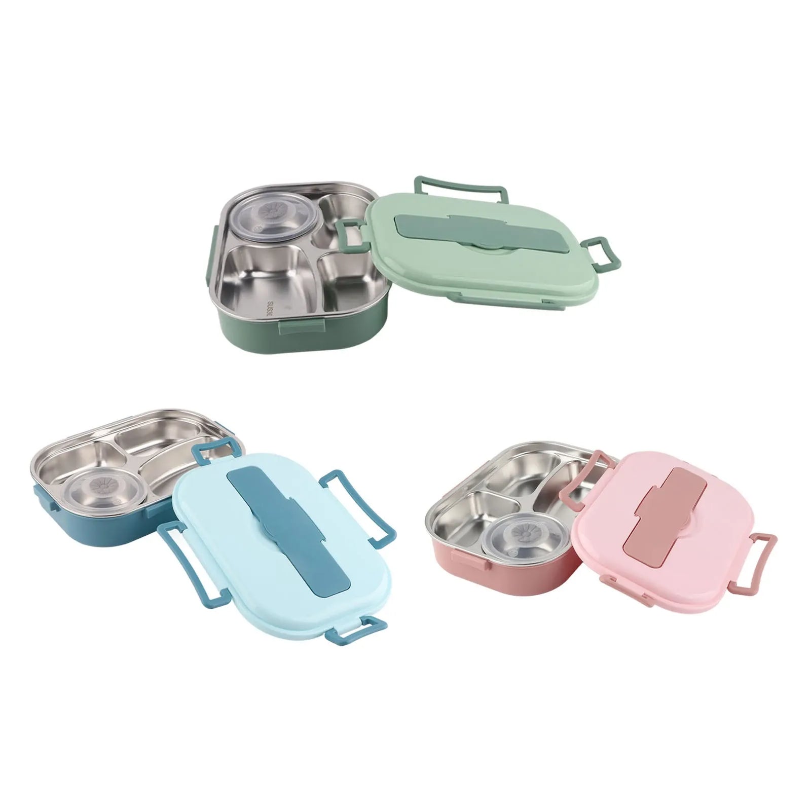 LunchBox Inox — 4 Compartiments, Bol à Soupe 300 ml, Isolation par Eau Chaude lunchbox