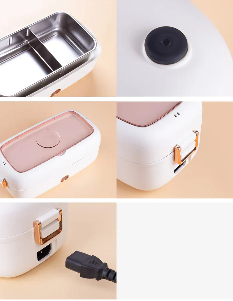 Lunch Box Chauffante Électrique 800 ml — Cuve Inox, 70 °C, USB et Secteur 220 V lunchboxchauf