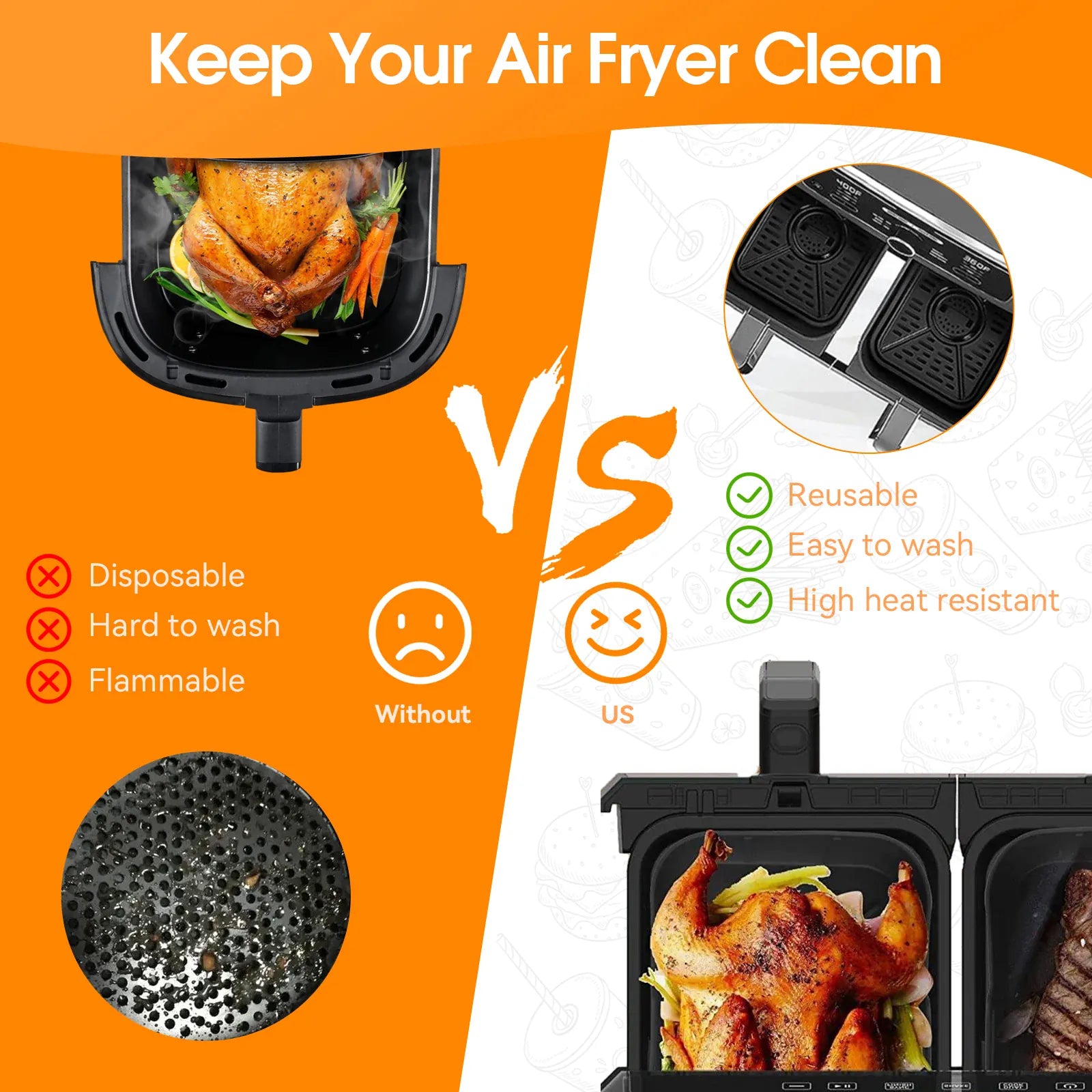 Kit Accessoires Air Fryer - Lot de 6 Pièces pour Cuisine Pratique Air Fryer