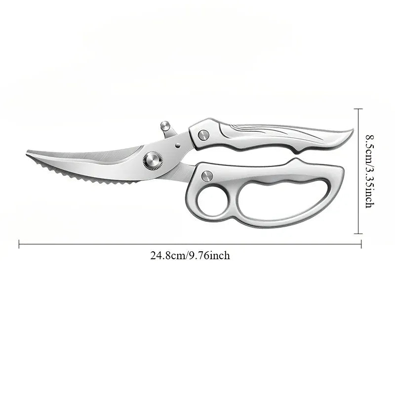 Ciseaux de cuisine en inox avec poignée ergonomique et ressort ciseaux