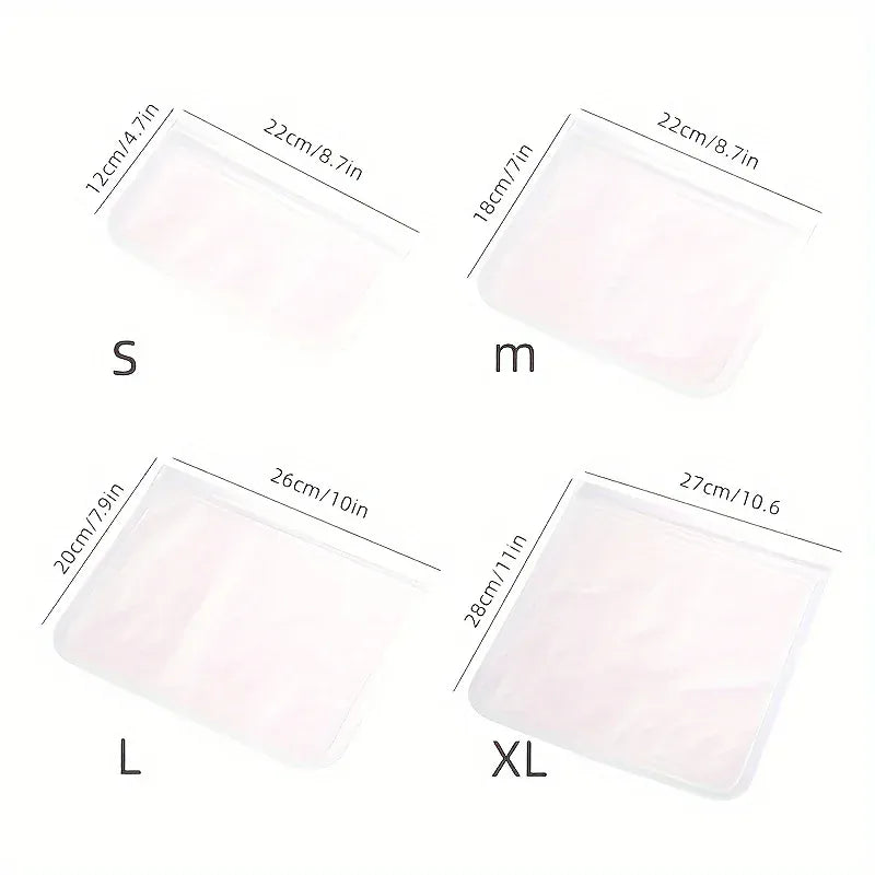 Sachets Silicone Réutilisables Anti-Fuite - Lot de 10 pièces