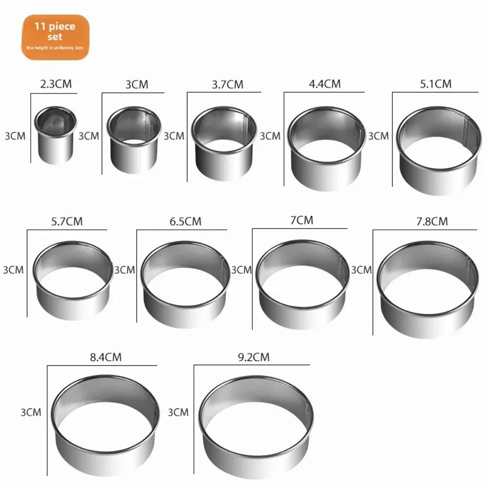 Ensemble de 11 emporte-pièces ronds en acier inoxydable pour pâtisserie emportepieces