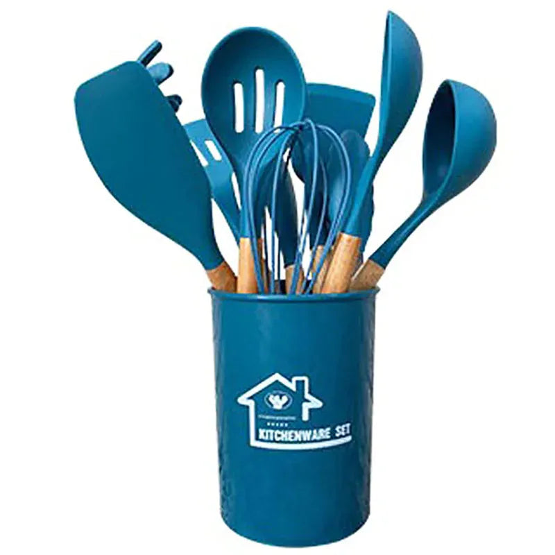 Set Ustensiles Silicone 12 pièces Cuisine | Résistants à la chaleur spatule en silicone