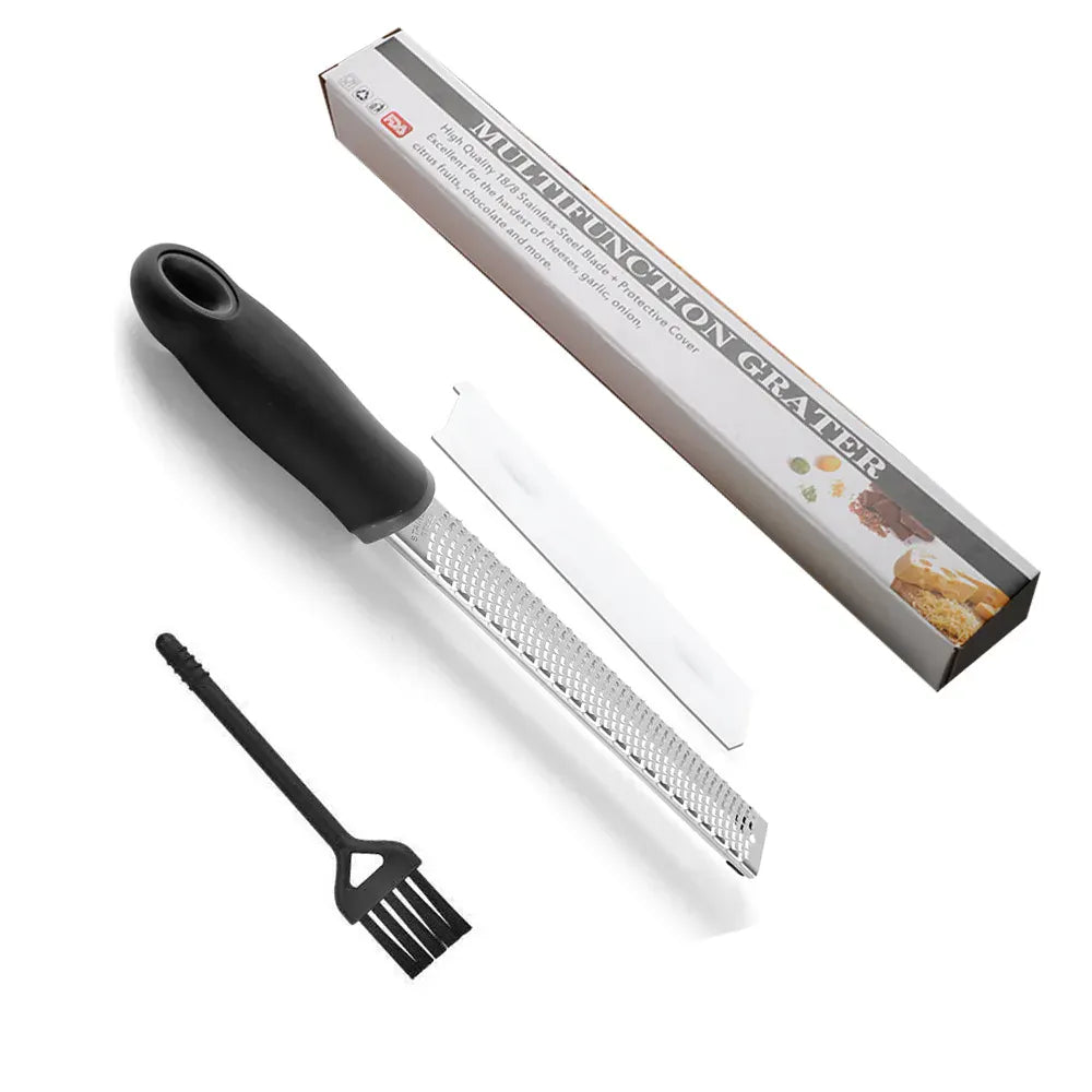 Zesteur en Inox pour Fruits et Fromage - 4 Lames Poignée Antidérapante zesteur