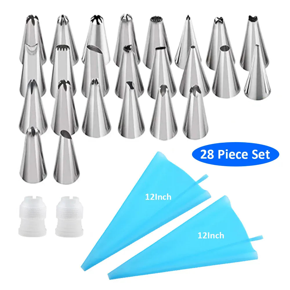 Poche à Douille en Silicone Reusable - Set de 24 Douilles de Pâtisserie douillepoche