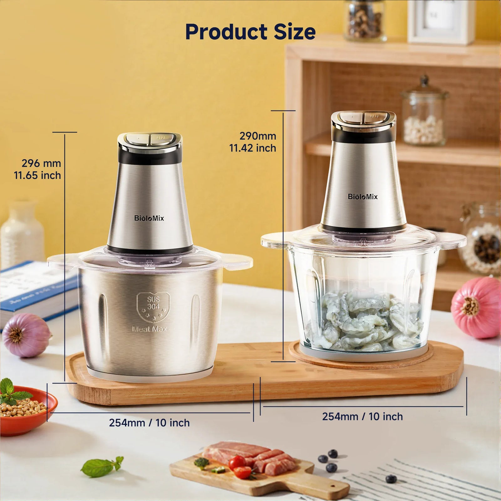 Hachoir Électrique 300W 3L — 2 Bols (Inox + Verre) et Lames Bi-Niveaux hachoir electrique