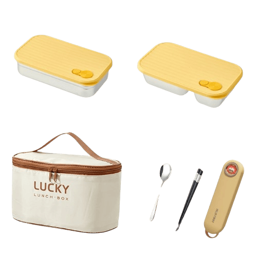 Ensemble Lunch Box Lucky - 700ml Étanche Anti-Fuite Bento
