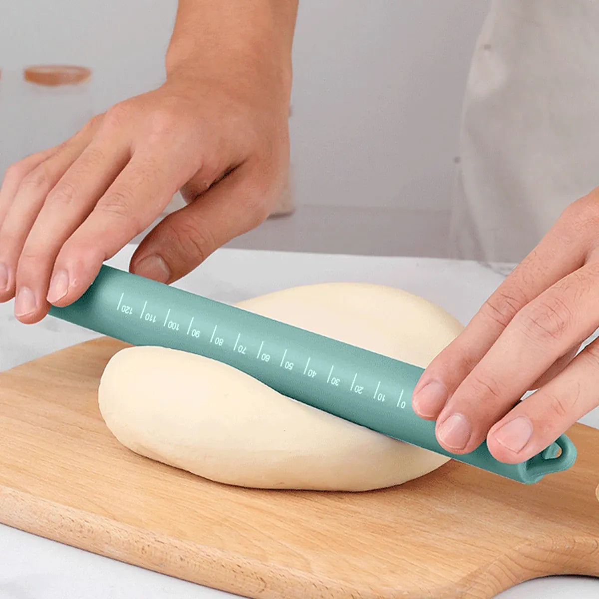 Rouleau à pâtisserie en silicone anti-adhérent avec noyau en acier inoxydable - Outil de cuisson multifonctionnel rouleaupatisserie