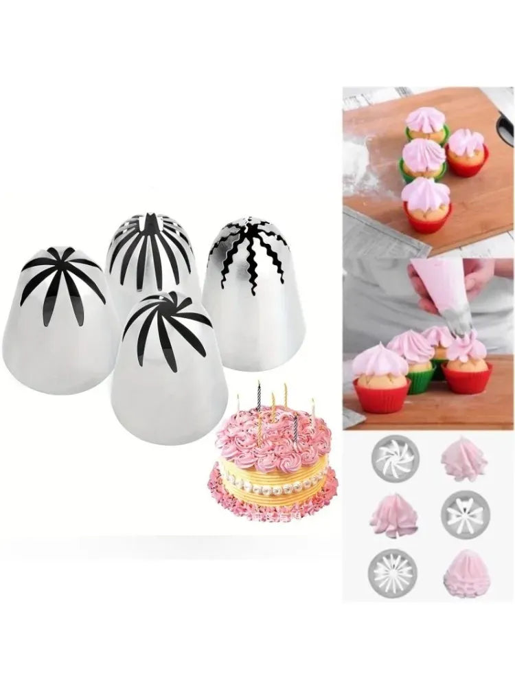 Douilles à pâtisserie en acier inoxydable - 4 styles pour décoration cupcakes douillepoche